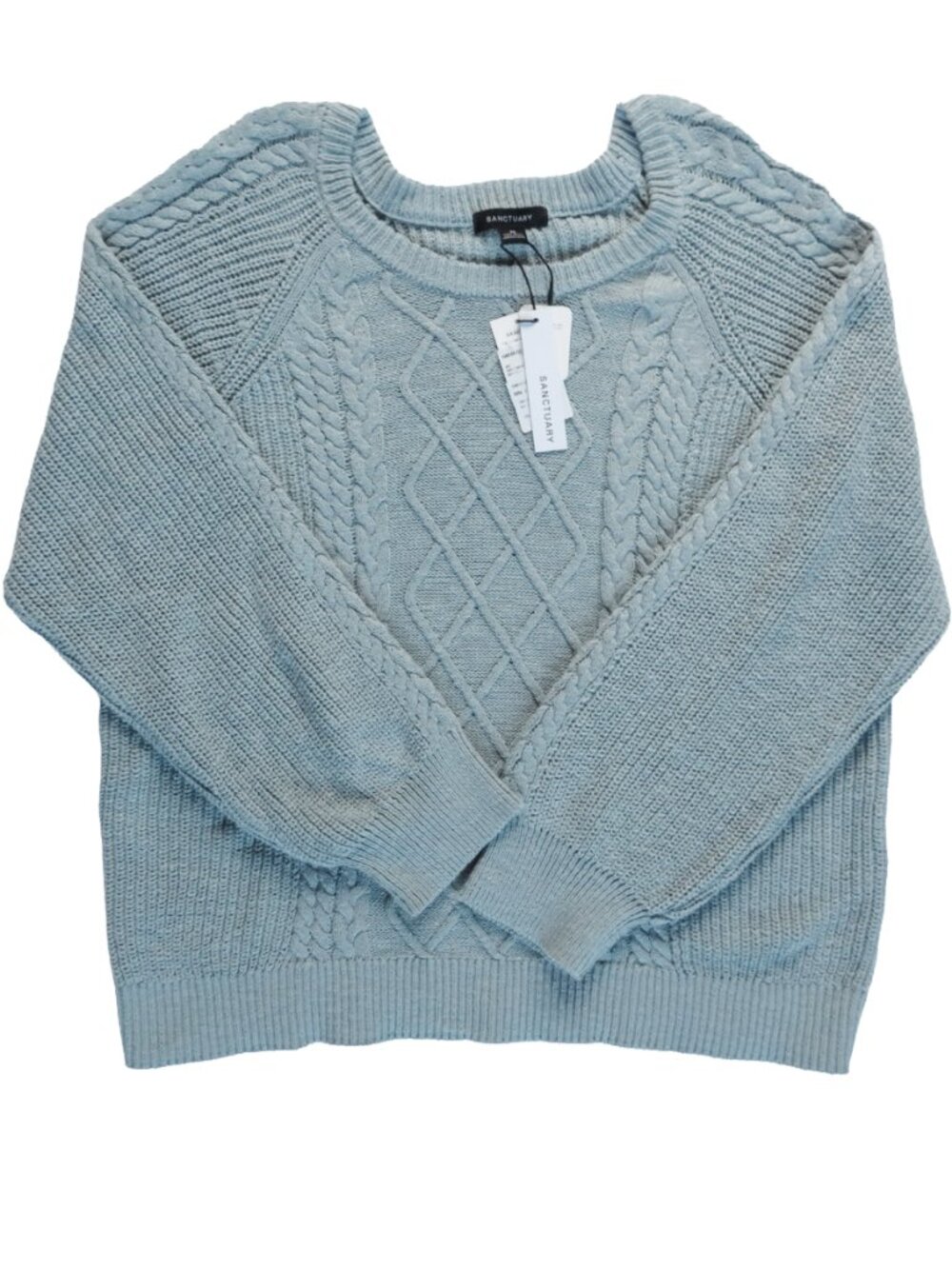 NWT Sanctuary Cable Knit Cotton Pullover Sweater Sky Gray 2X Plus